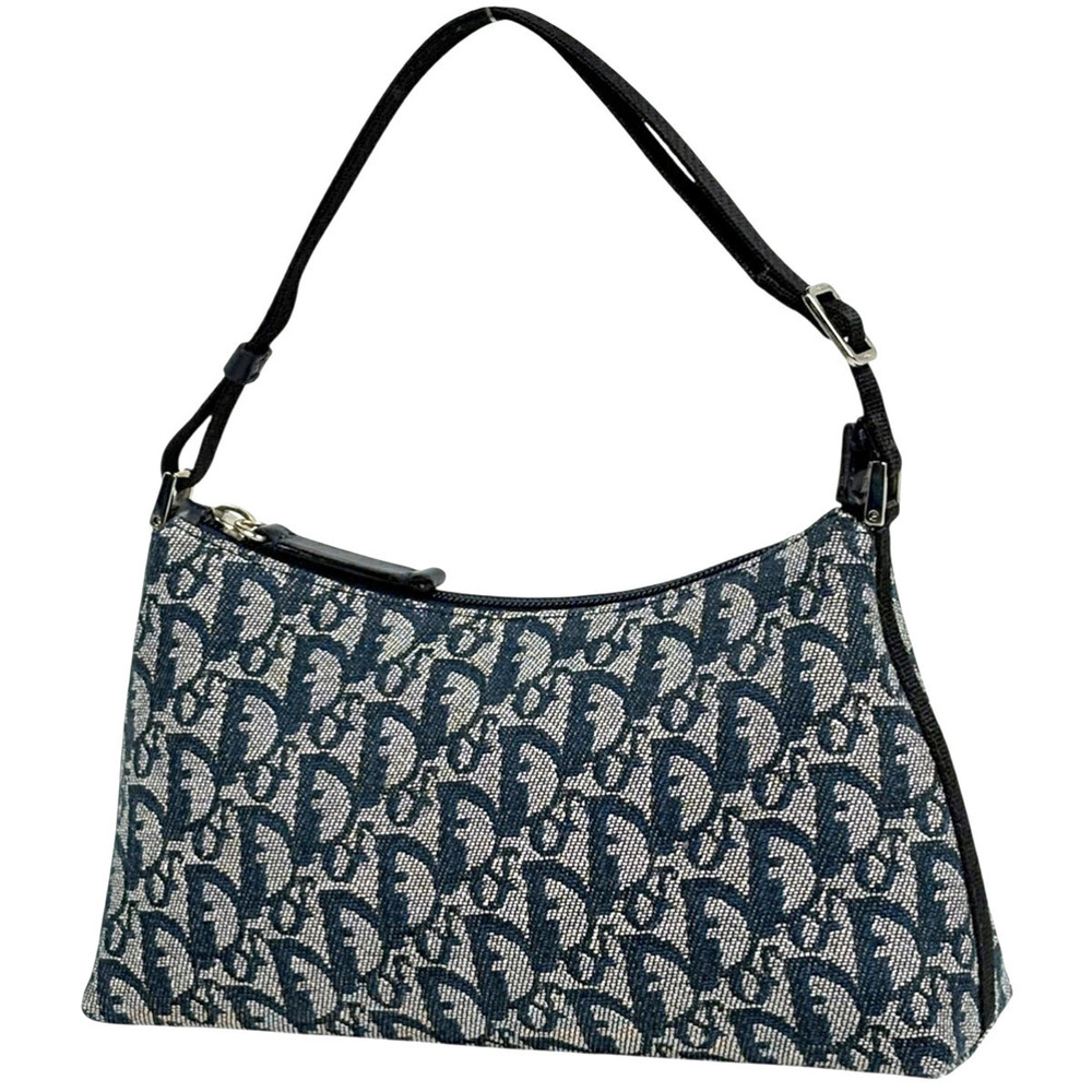 Christian Dior Trotter handbag tote bag shoulder canvas Navy Blue